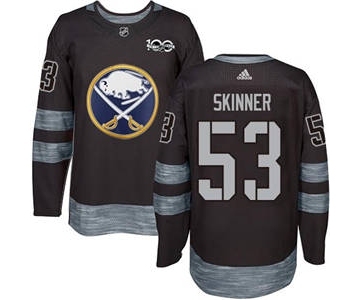 Men's Sabres #53 Jeff Skinner Black 1917-2017 100th Anniversary Stitched Hockey Jersey