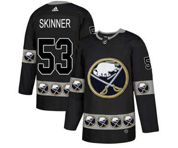Men's Sabres #53 Jeff Skinner Black Team Logo Fashion Stitched Hockey Jersey