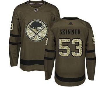 Men's Sabres #53 Jeff Skinner Green Salute to Service Stitched Hockey Jersey