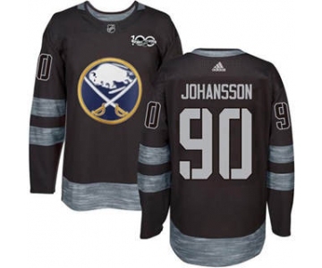 Men's Sabres #90 Marcus Johansson Black 1917-2017 100th Anniversary Stitched Hockey Jersey