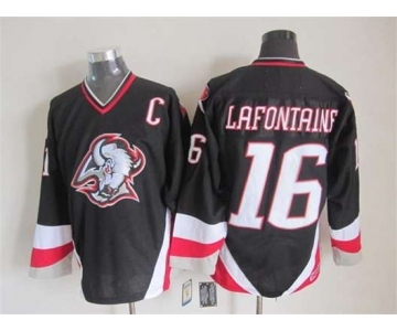 nhl jerseys buffalo sabres #16 lafontaine black[m&n][patch C]