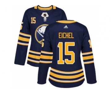 Women Adidas Buffalo Sabres #15 Jack Eichel Navy Blue Home Authentic Stitched NHL Jersey