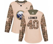 Women's Adidas Buffalo Sabres #40 Robin Lehner Authentic Camo Veterans Day Practice NHL Jersey
