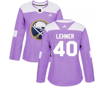Women's Adidas Buffalo Sabres #40 Robin Lehner Authentic Purple Fights Cancer Practice NHL Jersey