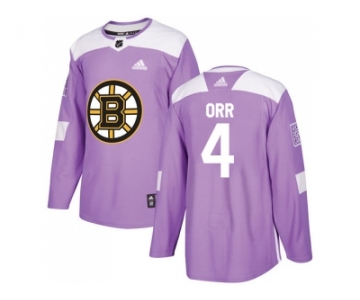 Youth Adidas Boston Bruins #4 Bobby Orr Purple Authentic Fights Cancer Stitched NHL Jersey