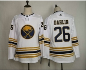 Youth Buffalo Sabres #26 Rasmus Dahlin White With Gold 50th Anniversary Adidas Stitched NHL Jersey