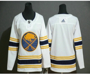 Youth Buffalo Sabres Blank White With Gold 50th Anniversary Adidas Stitched NHL Jersey