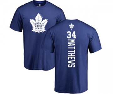 NHL Adidas Toronto Maple Leafs #34 Auston Matthews Royal Blue Backer T-Shirt