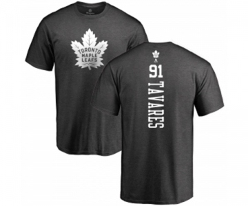 NHL Adidas Toronto Maple Leafs #91 John Tavares Charcoal One Color Backer T-Shirt