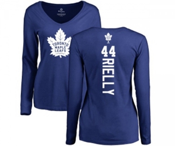 NHL Women Adidas Toronto Maple Leafs #44 Morgan Rielly Royal Blue Backer Long Sleeve T-Shirt