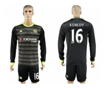 Chelsea #16 Kenedy Sec Away Long Sleeves Soccer Club Jersey