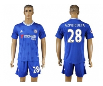 Chelsea #28 Azpilicueta Home Soccer Club Jerseys..