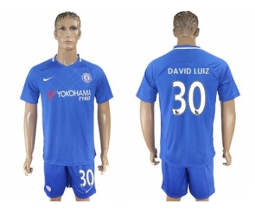 Chelsea #30 David Luiz Home Soccer Club Jersey