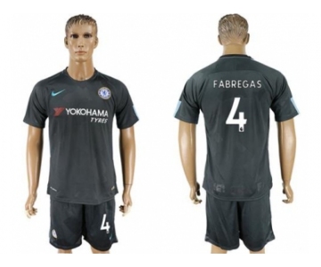 Chelsea #4 Fabregas Black Soccer Club Jersey