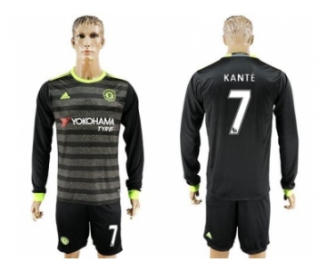 Chelsea #7 Kante Sec Away Long Sleeves Soccer Club Jersey
