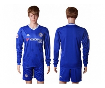Chelsea Blank Home Long Sleeves Soccer Club Jerseys