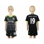 Chelsea #19 Diego Costa Away Kid Soccer Club Jersey