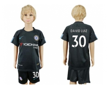 Chelsea #30 David Luiz Sec Away Kid Soccer Club Jersey