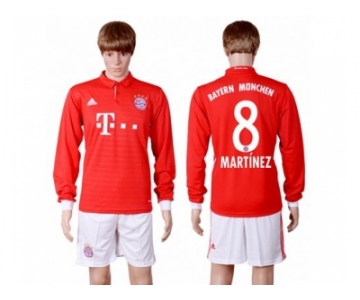 Bayern Munchen #8 Martinez Home Long Sleeves Soccer Club Jerseys