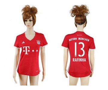 Women's Bayern Munchen #13 Rafinha Home Soccer Club Jerseys