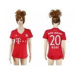 Women's Bayern Munchen #20 Rode Home Soccer Club Jerseys