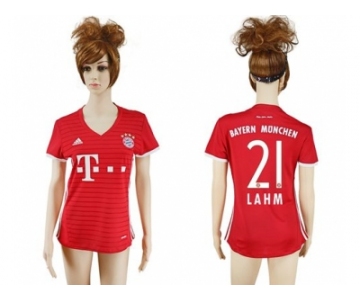 Women's Bayern Munchen #21 Lahm Home Soccer Club Jerseys