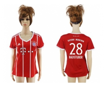 Women's Bayern Munchen #28 Badstuber Home Soccer Club Jersey