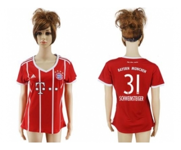 Women's Bayern Munchen #31 Schweinsteiger Home Soccer Club Jersey