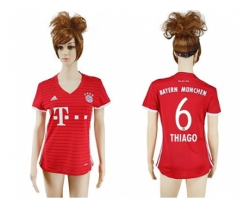 Women's Bayern Munchen #6 Thiago Home Soccer Club Jerseys