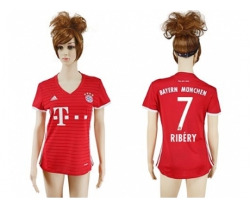 Women's Bayern Munchen #7 Ribery Home Soccer Club Jerseys