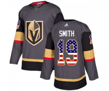 Adidas Vegas Golden Knights #19 Reilly Smith Authentic Gray USA Flag Fashion NHL Jersey