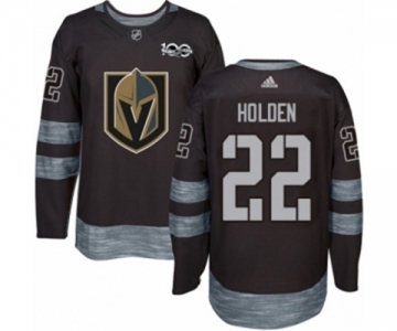 Adidas Vegas Golden Knights #22 Nick Holden Authentic Black 1917-2017 100th Anniversary NHL Jersey