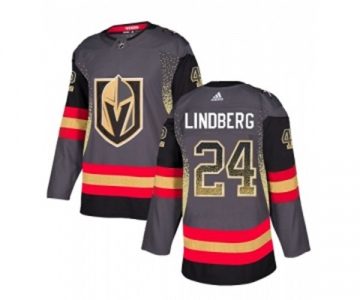 Adidas Vegas Golden Knights #24 Oscar Lindberg Authentic Black Drift Fashion NHL Jersey