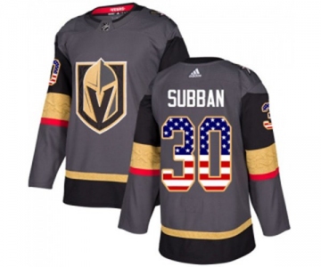 Adidas Vegas Golden Knights #30 Malcolm Subban Authentic Gray USA Flag Fashion NHL Jersey