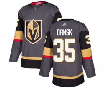 Adidas Vegas Golden Knights #35 Oscar Dansk Authentic Gray Home NHL Jersey