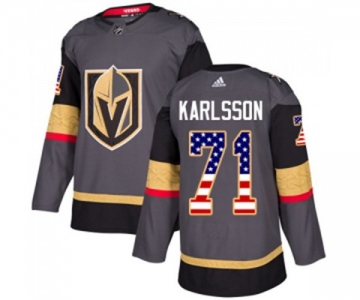Adidas Vegas Golden Knights #71 William Karlsson Authentic Gray USA Flag Fashion NHL Jersey