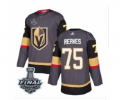 Adidas Vegas Golden Knights #75 Ryan Reaves Authentic Gray Home 2018 Stanley Cup Final NHL Jersey