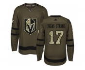 Men Adidas Vegas Golden Knights #17 Vegas Strong Green Salute to Service Stitched NHL Jersey