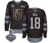 Men Adidas Vegas Golden Knights #18 James Neal Authentic Black 1917-2017 100th Anniversary 2018 Stanley Cup Final NHL Jersey
