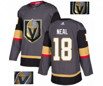 Men Adidas Vegas Golden Knights #18 James Neal Authentic Gray Fashion Gold NHL Jersey