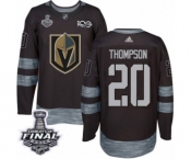 Men Adidas Vegas Golden Knights #20 Paul Thompson Authentic Black 1917-2017 100th Anniversary 2018 Stanley Cup Final NHL Jersey