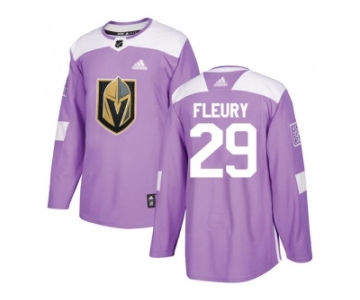 Men Adidas Vegas Golden Knights #29 Marc-Andre Fleury Purple Authentic Fights Cancer Stitched NHL Jersey