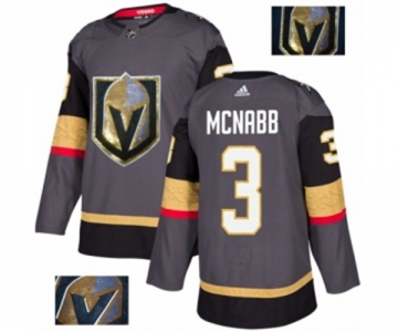 Men Adidas Vegas Golden Knights #3 Brayden McNabb Authentic Gray Fashion Gold NHL Jersey