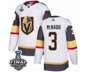 Men Adidas Vegas Golden Knights #3 Brayden McNabb Authentic White Away 2018 Stanley Cup Final NHL Jersey
