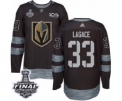 Men Adidas Vegas Golden Knights #33 Maxime Lagace Authentic Black 1917-2017 100th Anniversary 2018 Stanley Cup Final NHL Jersey