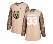 Men Adidas Vegas Golden Knights #33 Maxime Lagace Camo Authentic 2017 Veterans Day Stitched NHL Jersey