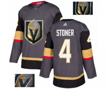 Men Adidas Vegas Golden Knights #4 Clayton Stoner Authentic Gray Fashion Gold NHL Jersey