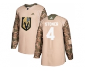 Men Adidas Vegas Golden Knights #4 Clayton Stoner Camo Authentic 2017 Veterans Day Stitched NHL Jersey