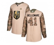 Men Adidas Vegas Golden Knights #41 Pierre-Edouard Bellemare Authentic Camo Veterans Day Practice NHL Jersey