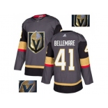 Men Adidas Vegas Golden Knights #41 Pierre-Edouard Bellemare Authentic Gray Fashion Gold NHL Jersey
